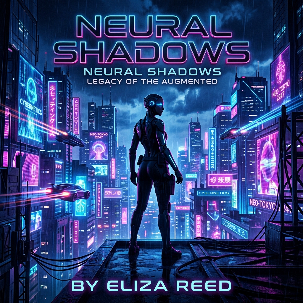 Cyberpunk Novel Book Cover Design - Neon Protocol